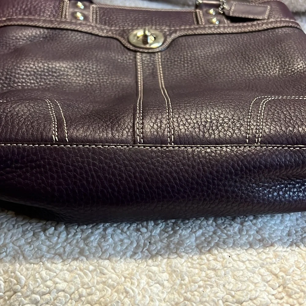 Coach Hamilton Purple Pebbled Leather Bag